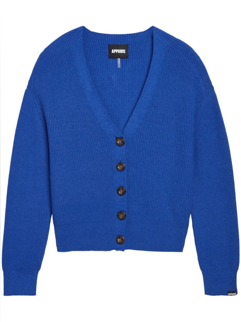 Apparis Apparis Andi Ribbed Knit Cardigan in Royal Blue